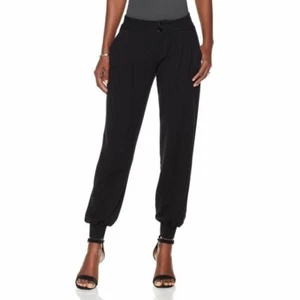 OFF AIR BY GIULIANA Size 18W French Terry Weekender Pant Pockets Button BLACK - Picture 1 of 1