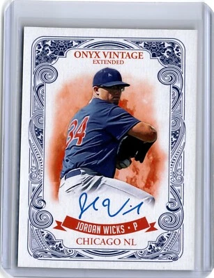 2021 Onyx Vintage Extended Blue Ink Jordan Wicks Auto (B33) A14 Cubs - Image 1 of 2