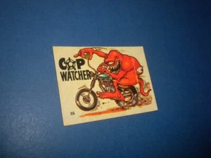 SILLY CYCLES sticker card #55 Donruss 1972 Odd Rods related COP WATCHER - Picture 1 of 5