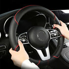 15" Black-Red PU Leather Good Grip Car Steering Wheel Cover For Car Accessories
