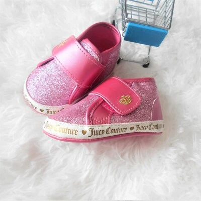 Juicy Couture Tenis Niñas Bebé Niño Rosa Brillo Santa Cruz Cuna Talla 3 Foto 1 de 4