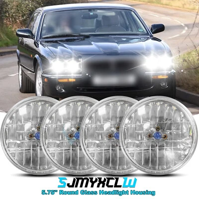 4Pcs 5.75" 5-3/4 inch Round Headlights High Low Beam For Jaguar XJ XJR XJ8 - Image 1 of 4