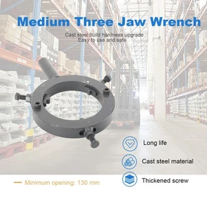 Excavator Maintenance Wrench Tool Hydraulic Medium Three Jaw Wrench - Foto 1 di 13