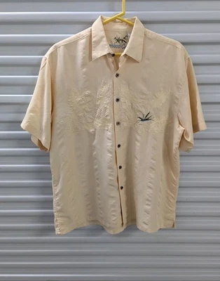 Camisa de campamento floral hawaiana modal Bamboo Cay amarilla para hombre M EXCELENTE Foto 1 de 4