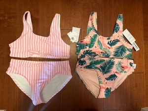 Lot of 2 NWT Old Navy Printed Tie-Knot Bikini Swim Set for Girls - Size XL -Pink - Picture 1 of 7