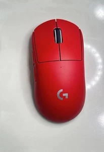 G PRO X SUPERLIGHT Wireless Mouse Red Logitech No Box + Glass Skates With Dongle - Picture 1 of 7