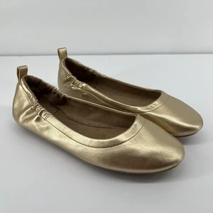 CUSHIONAIRE Women's Misty Ballet Flats Gold Size 9 Medium NWOT Comfort - Picture 1 of 7