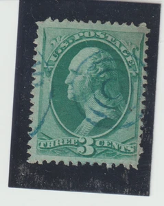 US  Scott 136A Used Green 3cent Washington with I Grill CV.$100. - Picture 1 of 2