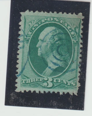 US  Scott 136A Used Green 3cent Washington with I Grill CV.$100. - Image 1 of 2