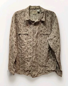 Herren XL Vintage Levi Levi's Western Hemd Perlen Druckknöpfe Langarm braun geblümt - Bild 1 von 6