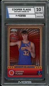 Cooper Flagg 2024 Topps Chrome MGS Graded 10 Rookie Card RC #78 Duke Blue Devils - Bild 1 von 2