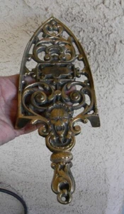 VTG OLD MAN WINTER SOLID BRASS LARGE FOOTED TRIVET SAD IRON 11" POLAND - Picture 1 of 8