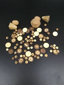 Lot of Natural Wood Barrel Beads Crafts Jewelry Mixed Sizes USA - Picture 1 of 2