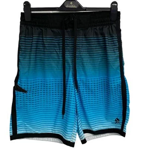 Adidas Junior Boys Blue Striped Elastic Waist Pull On Swim Shorts Size M - Picture 1 of 10