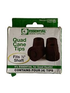 Essential Medical Supply T50012BL Quad Cane Tips, Fits 1/2" Shaft - 2-Pack - New