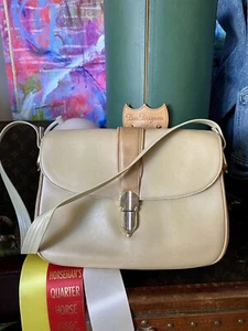 Hübsche Vintage GUCCI Elfenbein Leder Schultertasche Handtasche Designer Mode Accessoire - Bild 1 von 12