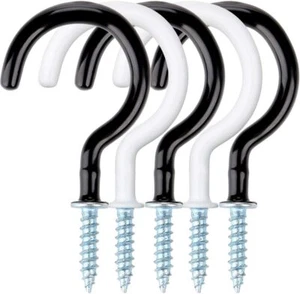 10pc Screw-In Cup Hooks Chrome Small Large Coffee Mug Storage Hangers UK - Picture 1 of 33