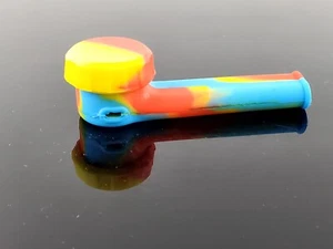 3.5" Silicone Tobacco smoking Pipe with metal Bowl hand Pipes 309950-7 - Picture 1 of 6