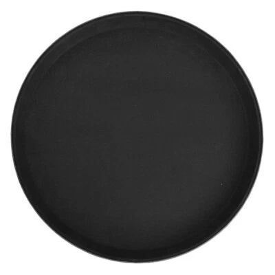 Winco TFG-14K Round Fiberglass Tray with Non-Slip Surface, 14-Inch, Black - Image 1 of 2
