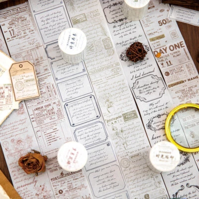 Cinta adhesiva vintage de flores para álbumes de recortes diarios cinta adhesiva washi Foto 1 de 4