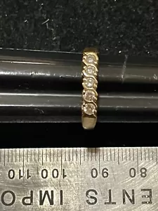 14 KT GOLD DIAMOND BAND RING Size 7.75 - Picture 1 of 5