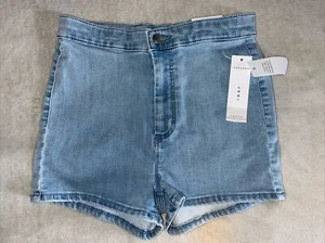 Topshop Joni Super High Waist Stretch Denim Shorts Hot pants Size 10 Brand New - Picture 1 of 5