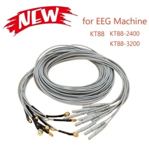 CONTEC EEG Cable 10-lead Leadwires Golden Plated Cup Electrodes Din 1.5mm ,10pcs - Picture 1 of 7