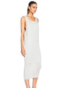 HELMUT LANG Feather Jersey Tank Dress in Grout Heather Size Medium M - Picture 1 of 4