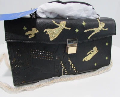 Cartera Danielle Nicole Peter Pan Flying to Neverland London Scene Gold Glitter Foto 1 de 4