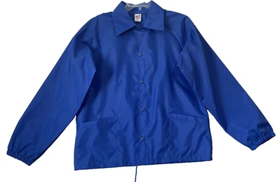 Chaqueta cortavientos Soffee vintage para hombre talla 38-40 azul nailon cierre a presión RN49068 Foto 1 de 4