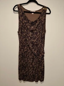 Michael Kors Sleeveless Camo Animal Print Twist Side Sheath Dress Women's Large - Picture 1 of 12