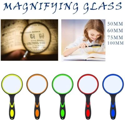 LUMOUS 60/70/80/90/100mm Magnifying Glass Handheld Aid Big Large Reading Jewelry