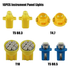 10x LED Instrument Panel Light T5 T10 194 168 Blue Yellow Wedge Gauge Cluster - Picture 1 of 28