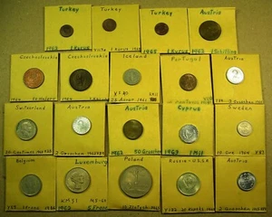 Europe Lot of 19 Diff Coins from 1960's, different types-dates or countries - Bild 1 von 5