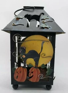 Kathy Hatch Metall Halloween Windlicht Kerzenhalter Requisite Kürbisse und Katzen - Bild 1 von 12