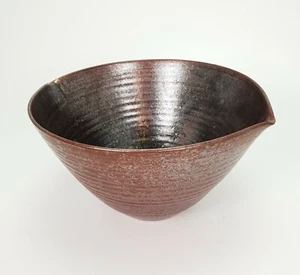 Large Vintage Scandinavian Pottery Brown Glazed Ceramic Bowl E/0456 - Picture 1 of 6