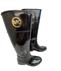 Botas de lluvia Michael Kors para mujer talla 6 negras con logotipo incrustado - Imagen 1 de 15