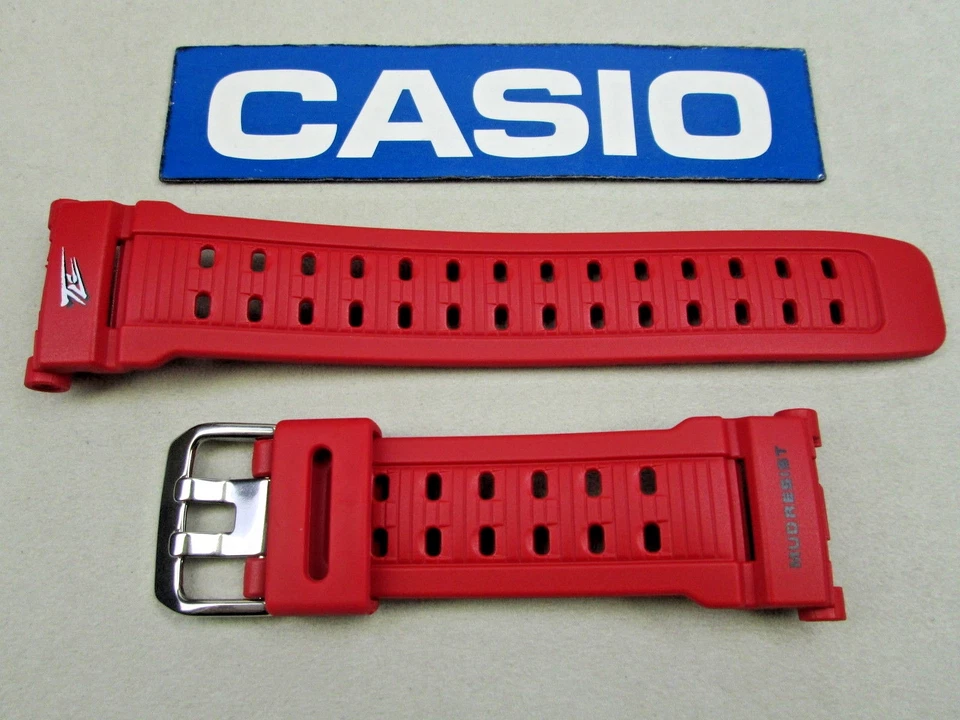 Genuine Casio Leather Watch Strap Band for G-9000tlc-4v G 9000tlc 9000 Red