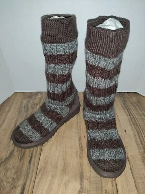 Mujer UGG Australia Piel de Oveja S/N 5822 Talla: 5 F3010E Marrón/Gris Tejido Textil Foto 1 de 4