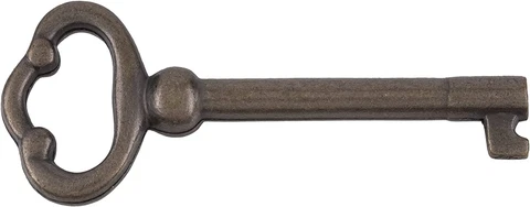 Antique Brass Plated Hollow Barrel Skeleton Key for Antique Cabinet Doors (1) Cover