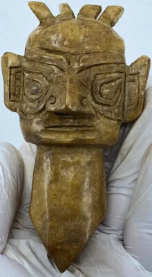 Antigua China China China HONGSHAN Sanxingdui JADE Figura Cabeza 3500-1150BC i119610 Foto 1 de 4