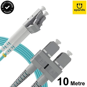 Premium LINKBASIC Multimode OM4 LC to SC LSZH Duplex LC-SC Fibre Optic Cable 10m - Imagen 1 de 8