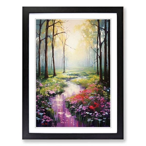 Quadro poster stampa arte parete tela incorniciato impressionismo impressionismo foresta primaverile - Foto 1 di 8