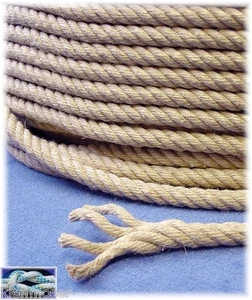 Hanfseil 6 mm Durchmesser, 10 METER Hanftau Hanf Seil 4-schäftig Fesselseil - Bild 1 von 2