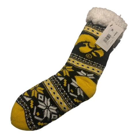 Iowa Hawkeyes NCAA Footy Slippers Non Skid Bottoms FOCO Women Size 6, 7, 8,9, 10 Cover