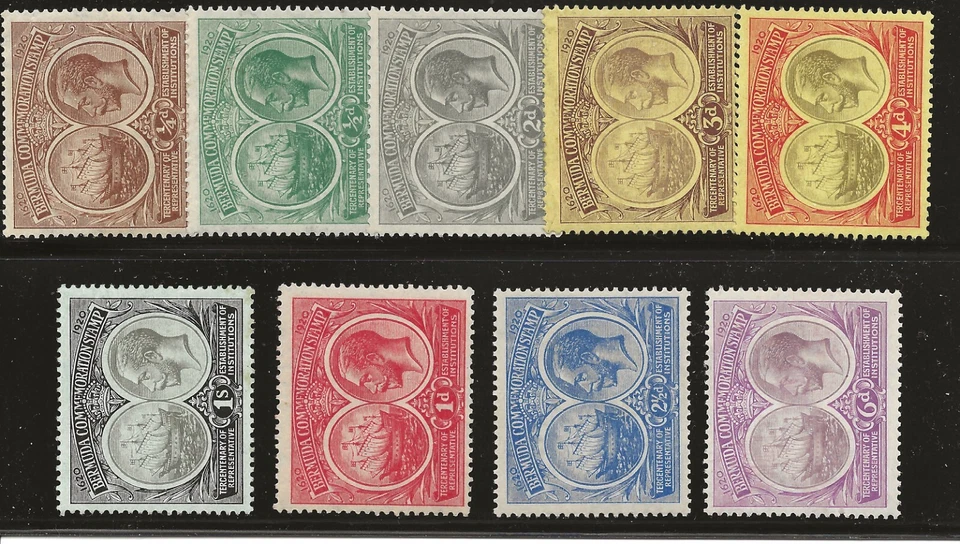 Bermuda Scott #55-60 & 67-69, Singles 1920-21 Complete Set FVF MH - Image 1 of 1