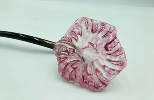 Graceful Pink Art Glass Flower for Vase or Tabletop, or Candle Snuffer - Picture 1 of 5