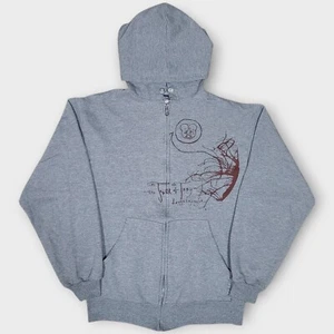 RARE The Fall of Troy Doppelganger Zip Up Sweatshirt Hoodie Gray Size Small Y2K - Picture 1 of 16