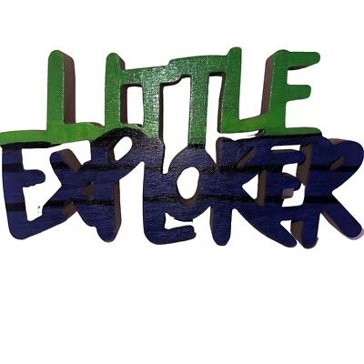 Little Explorer Wood Sign Nursery Decor Baby Room Wall Art - Image 1 of 4