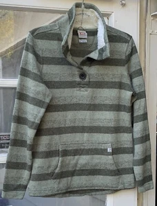 Avalanche Outdoor Mens Soft Polyester Pullover Sage Green Stripped - Chest 36” - Picture 1 of 7